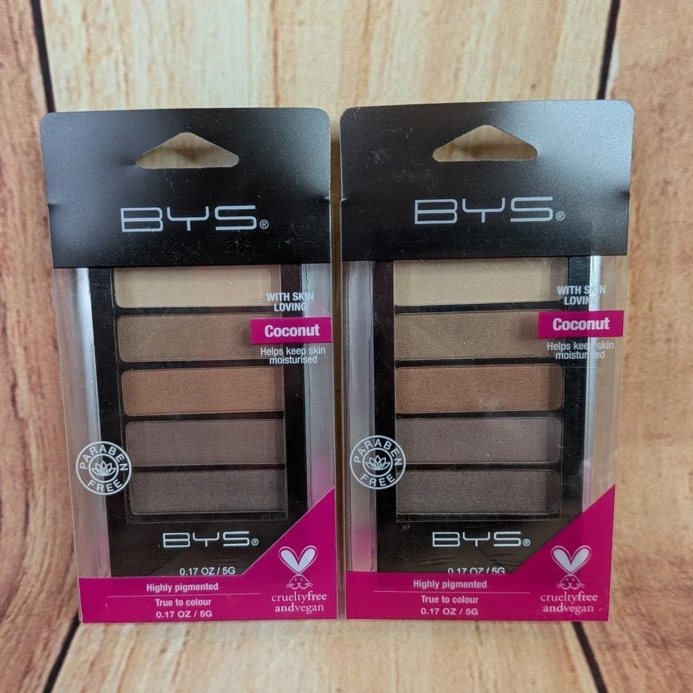 BYS Natural Delight Eyeshadow Palette Coconut Highly Pigmented Vegan 2 PK